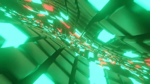 Infinity loop, green and red blooming light Stock Footage 140473903