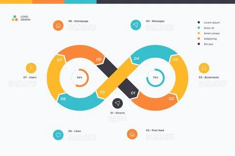 Infinity loop infographic template Stock Illustration