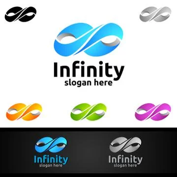 Infinity loop logo icon. Vector unlimited infinity, endless line shape sign イラスト素材