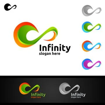 Infinity loop logo icon. Vector unlimited infinity, endless line shape sign Stock Illustration