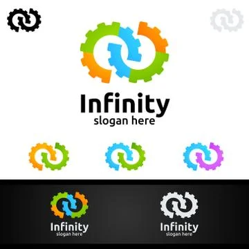 Infinity loop logo icon. Vector unlimited infinity, endless line shape sign イラスト素材