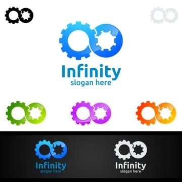 Infinity loop logo icon. Vector unlimited infinity, endless line shape sign Stock Illustration