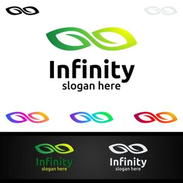 Infinity loop logo icon. Vector unlimited infinity, endless line shape sign Stock Illustration