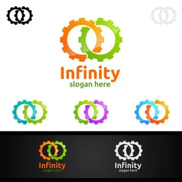 Infinity loop logo icon. Vector unlimited infinity, endless line shape sign イラスト素材
