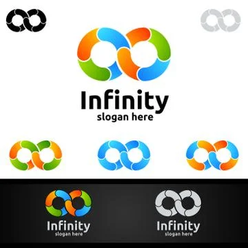 Infinity loop logo icon. Vector unlimited infinity, endless line shape sign Stock Illustration