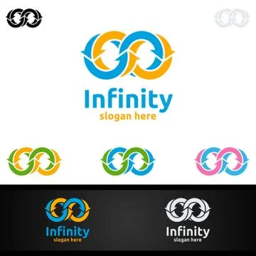 Infinity loop logo icon. Vector unlimited infinity, endless line shape sign イラスト素材