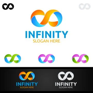 Infinity loop logo icon. Vector unlimited infinity, endless line shape sign Stock Illustration