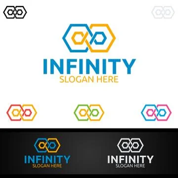 Infinity loop logo icon. Vector unlimited infinity, endless line shape sign イラスト素材