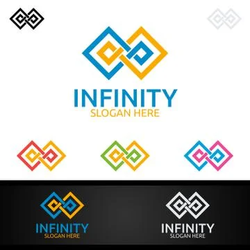 Infinity loop logo icon. Vector unlimited infinity, endless line shape sign Stock Illustration