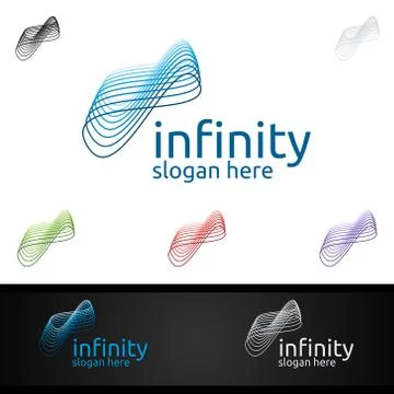 Infinity loop logo icon. Vector unlimited infinity, endless line shape sign Stock Illustration
