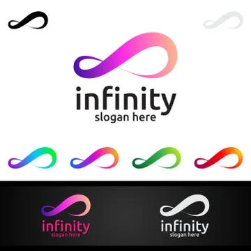 Infinity loop logo icon. Vector unlimited infinity, endless line shape sign イラスト素材