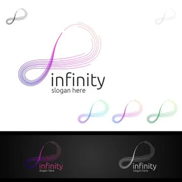 Infinity loop logo icon. Vector unlimited infinity, endless line shape sign イラスト素材