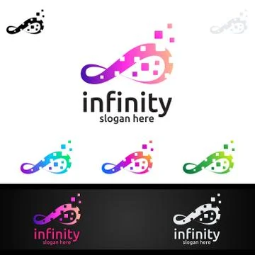 Infinity loop logo icon. Vector unlimited infinity, endless line shape sign イラスト素材
