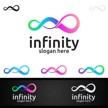 Infinity loop logo icon. Vector unlimited infinity, endless line shape sign イラスト素材