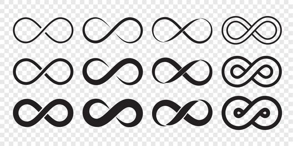 Infinity loop logo icon. Vector unlimited infinity, endless line shape sign イラスト素材