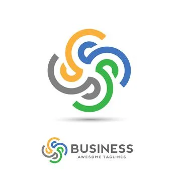 Infinity loop logo vector, swirl colorful shape logo vector イラスト素材