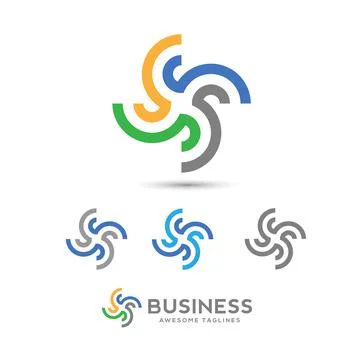 Infinity loop logo vector, swirl colorful shape logo vector Stock Illustration