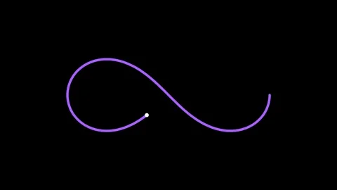 Infinity loop tracing on black background overlay 4K Vídeo Stock 337063019