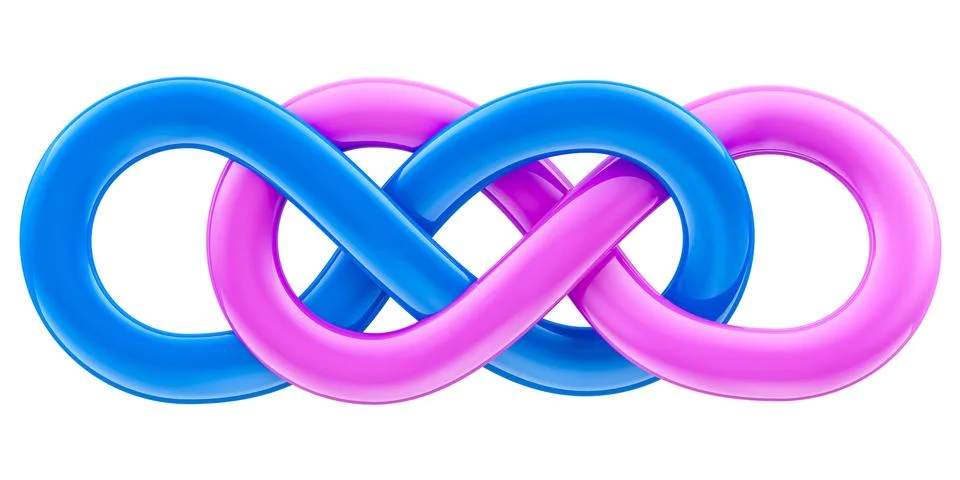Infinity Love, concept. 3D rendering Stockillustratie