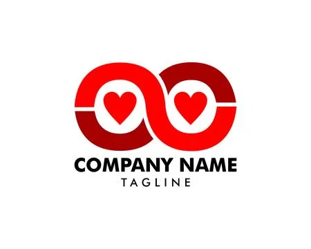 Infinity Love Logo Design Template Stock Illustration