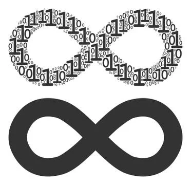 Infinity Mosaic of Binary Digits Stock Illustration