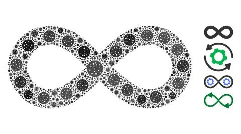 Infinity Mosaic of Covid Virus Elements 스톡 일러스트