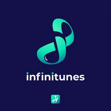 Infinity music logo with negative space concept Stock Illustration