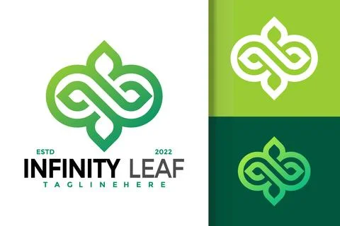 Infinity Nature Leaf Logo Design, brand identity logos vector, modern logo, L イラスト素材