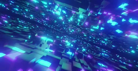 Infinity Neon Animation (Light Blue and Purple) Stock Footage 285098393