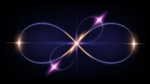 Infinity Neon Light Background, Vector Illustration Stock Illustration