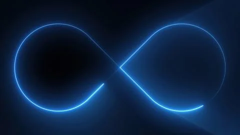 Infinity neon sign Stock Illustration
