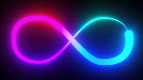 Infinity neon sign Stock Illustration