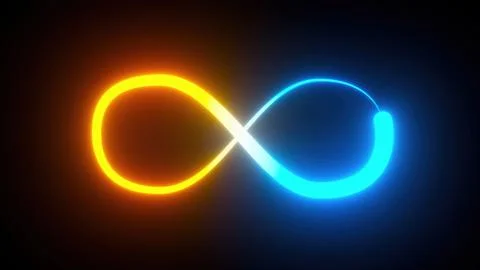 Infinity neon sign Stock Illustration