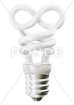 Infinity or eternity symbol light bulb over white Stock Illustration