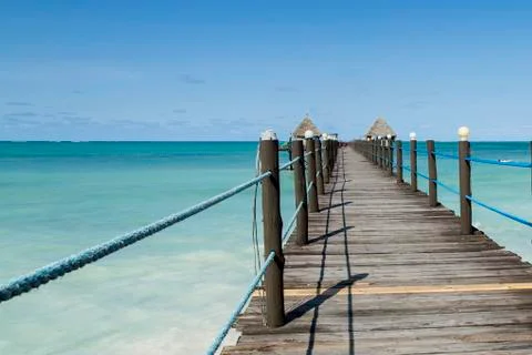 Infinity peer or jetty in paradise Stock Photos