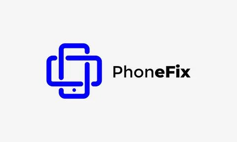 Infinity phone link logo blue color vector connection technology strong tea.. Stock Illustration