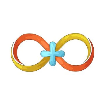 Infinity with plus sign illustration Stock-Illustration