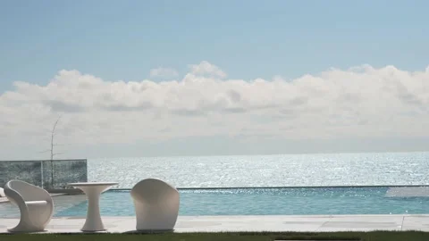 Infinity pool on a hot summer day Stock Footage 155814221