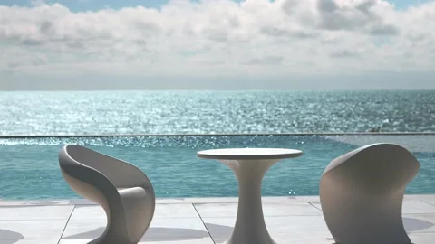 Infinity pool on a hot summer day Stock Footage 155814239