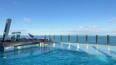 Infinity Pool Overlooking the Ocean Stock Footage 347930952