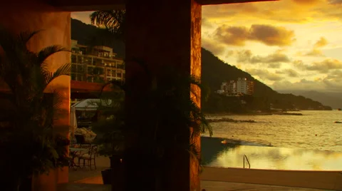 Infinity pool in resort Stock-Footage 57815425