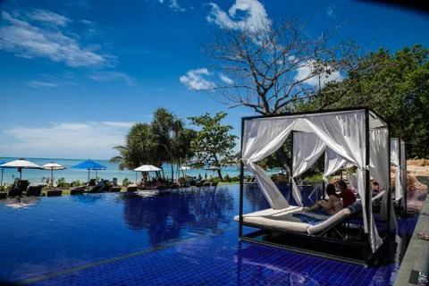 Infinity pool in thailand Stock Photos