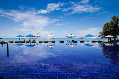 Infinity pool in thailand Stock Photos