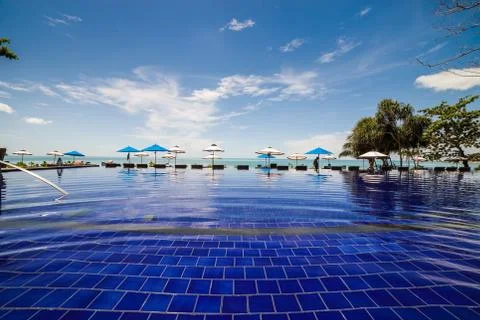 Infinity pool in thailand Stock Photos