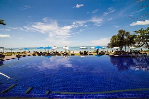 Infinity pool in thailand Stock Photos