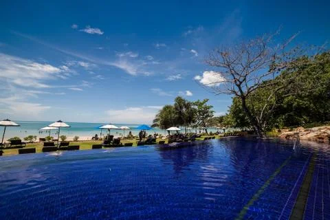 Infinity pool in thailand Stock Photos