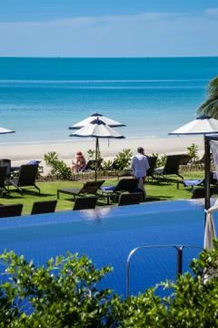 Infinity pool in thailand Stock Photos