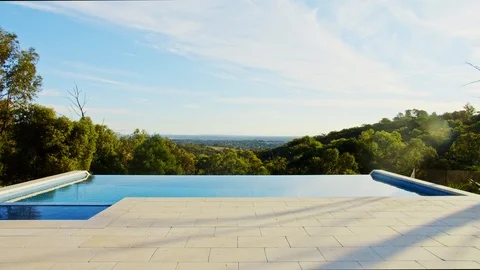 Infinity Pool On-top of Mountain Stock Footage 124294507