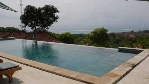 Infinity pool with view to the ocean, Bali Stock Footage 119836968