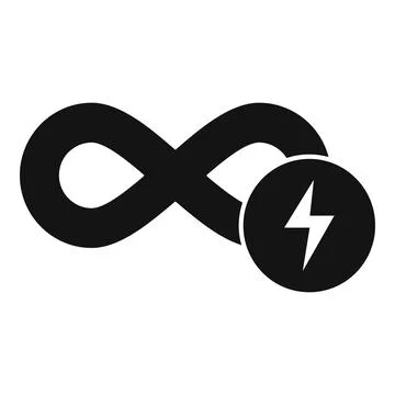 Infinity power symbol showing limitless energy source Illustrazione stock